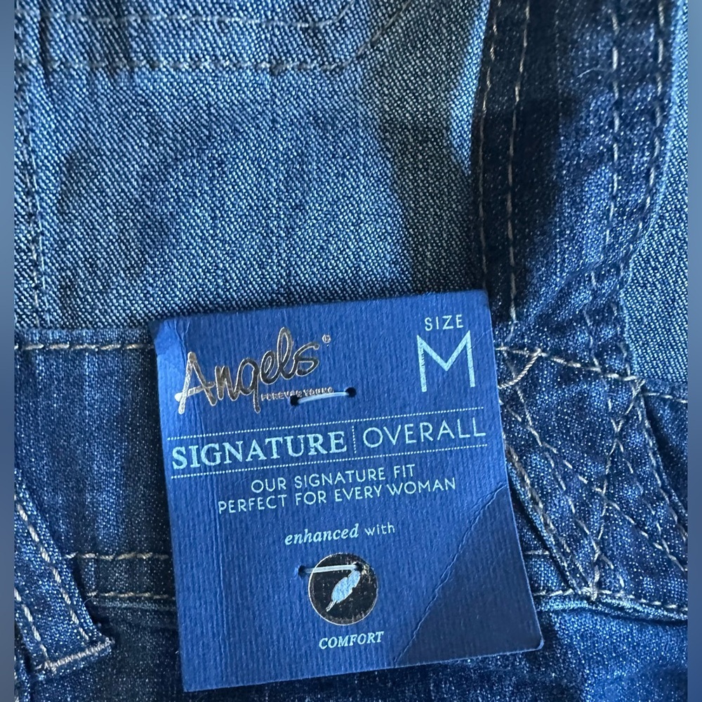Angels Forever Young Blue Jean Overalls Medium NWT Signature Denim Bibs - Picture 7 of 12